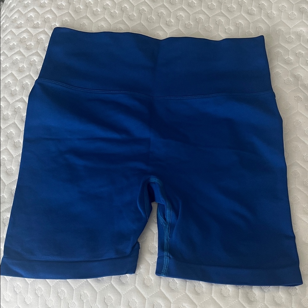 Women's royal blue scrunch shorts